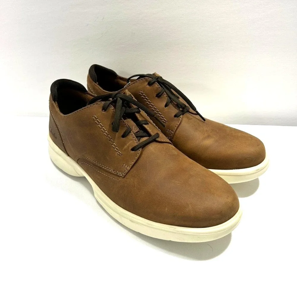 Clark's Bradley Plain Leather Oxford Men's Shoes Brown US‎ 11M
